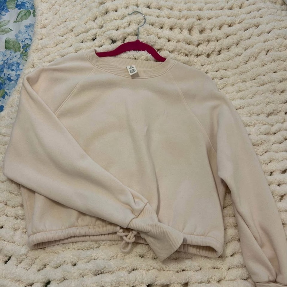 H&M Beige Sweatshirt with Drawstring
